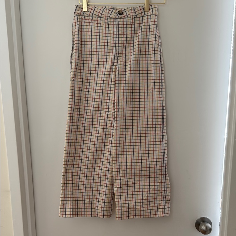 Plaid Women's wide leg pants madewell